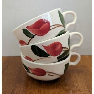 Meadow Rose By Stetson China, Set Of 3 Cups, Hand Painted